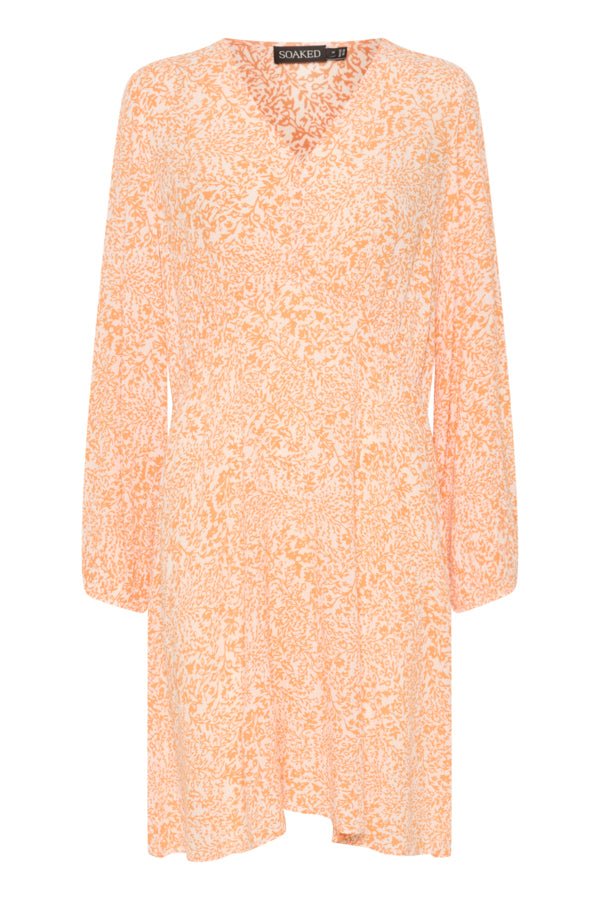 Soaked in Luxury - Jurk Zaya Short Tangerine Ditsy - Luxedy