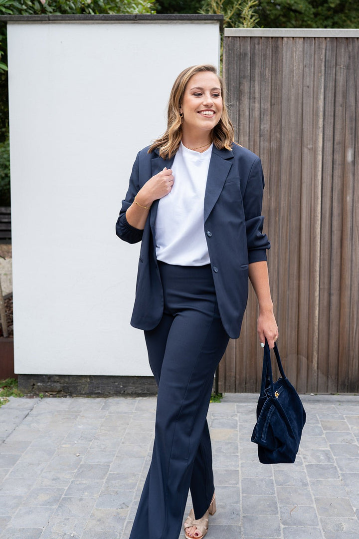 YAYA - Blazer Woven Loose Fit Inkwell Blue - Luxedy