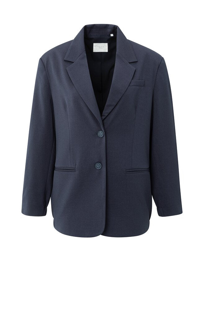 YAYA - Blazer Woven Loose Fit Inkwell Blue - Luxedy