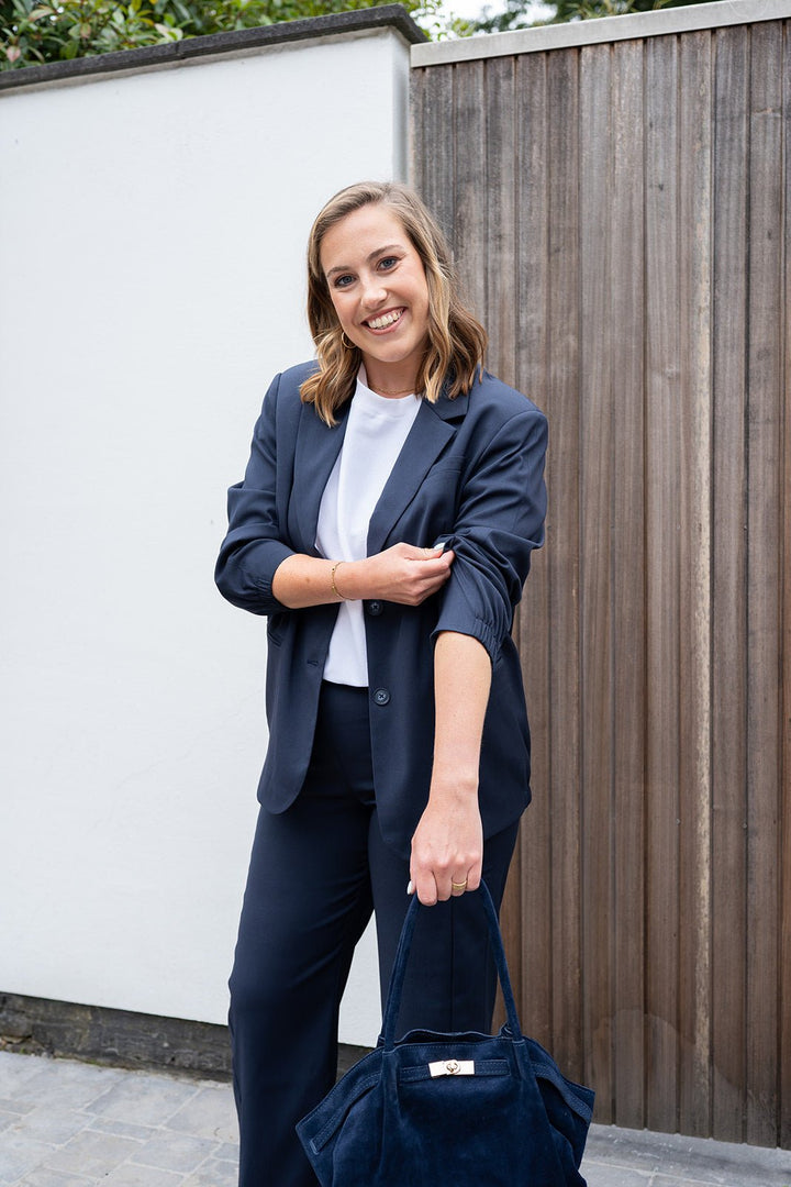 YAYA - Blazer Woven Loose Fit Inkwell Blue - Luxedy