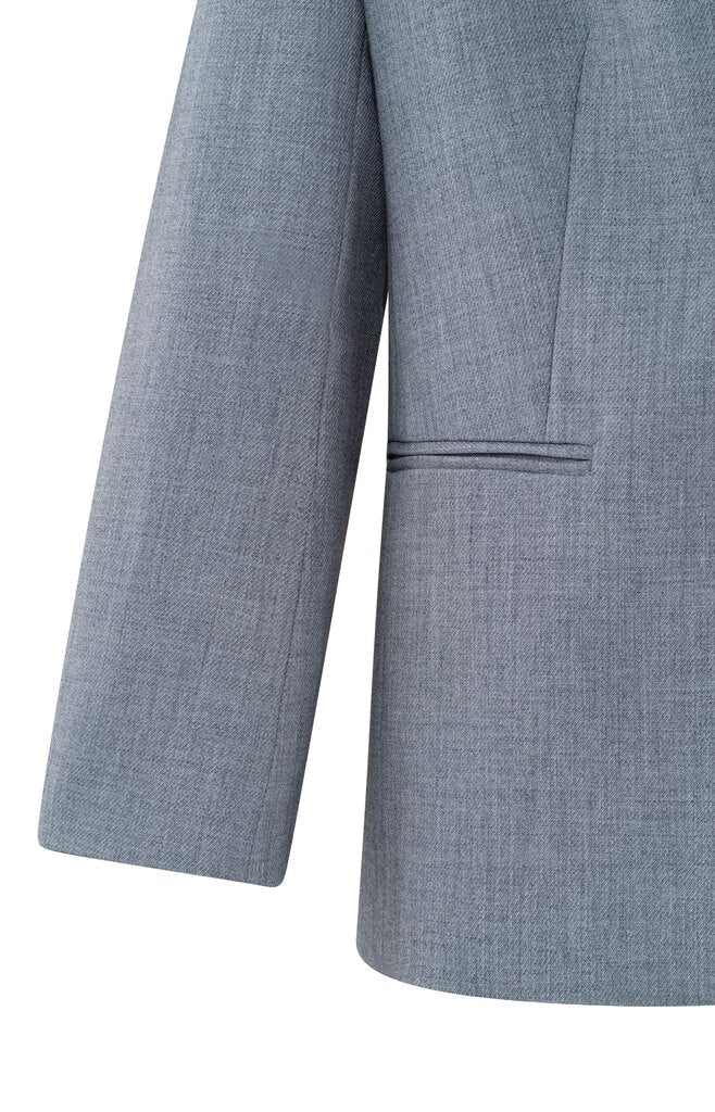 YAYA - Blazer Woven Oversized Naval Academy Blue Melange - Luxedy