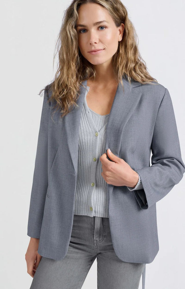YAYA - Blazer Woven Oversized Naval Academy Blue Melange - Luxedy