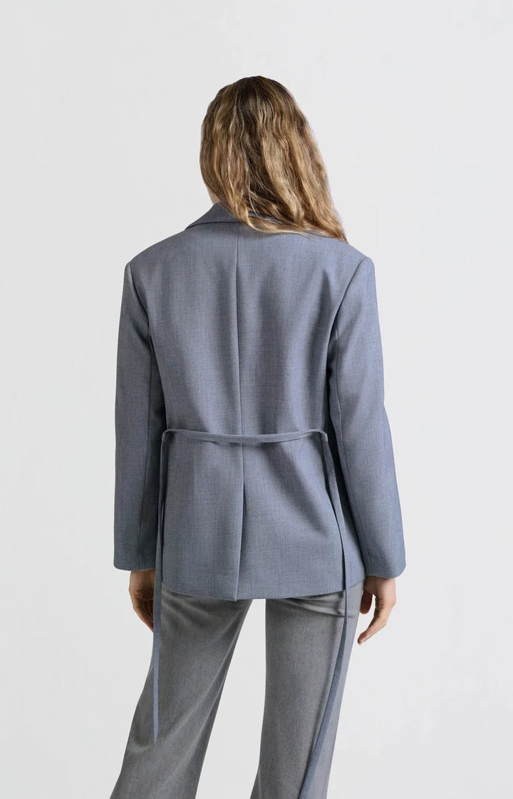 YAYA - Blazer Woven Oversized Naval Academy Blue Melange - Luxedy
