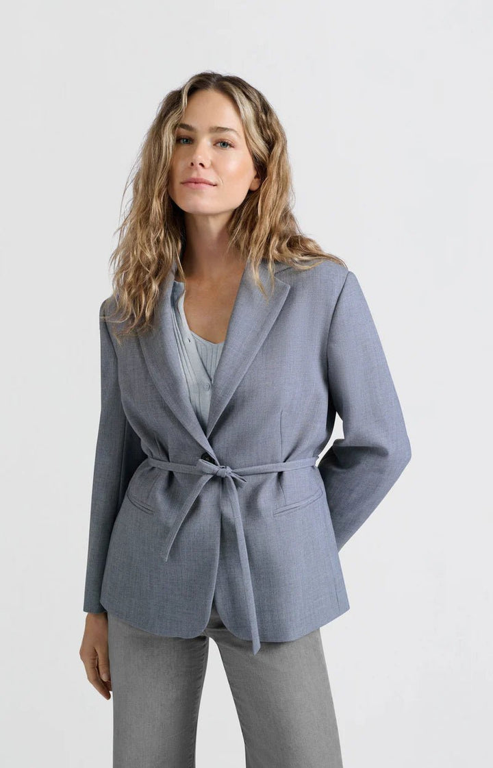 YAYA - Blazer Woven Oversized Naval Academy Blue Melange - Luxedy