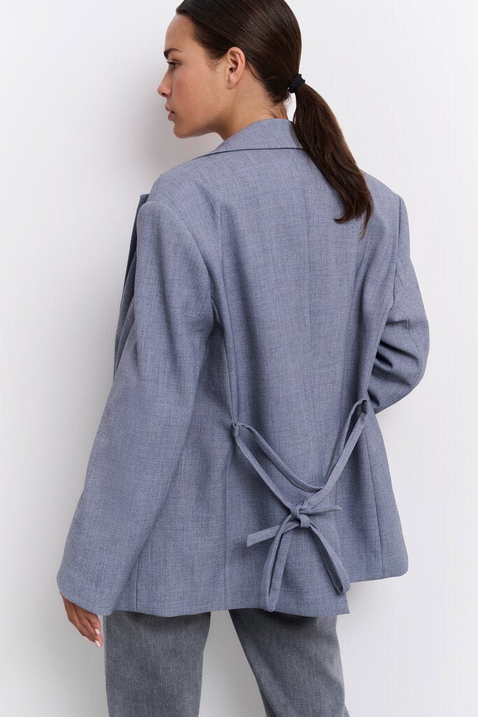 YAYA - Blazer Woven Oversized Naval Academy Blue Melange - Luxedy