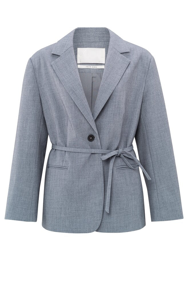 YAYA - Blazer Woven Oversized Naval Academy Blue Melange - Luxedy