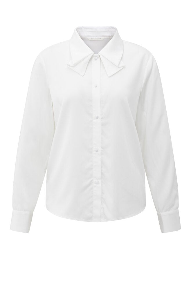 YAYA - Blouse Bow Collar Pure White - Luxedy