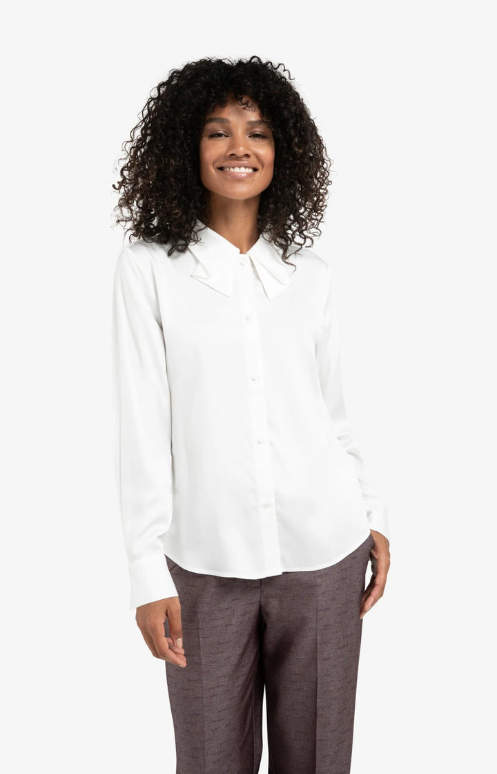 YAYA - Blouse Bow Collar Pure White - Luxedy
