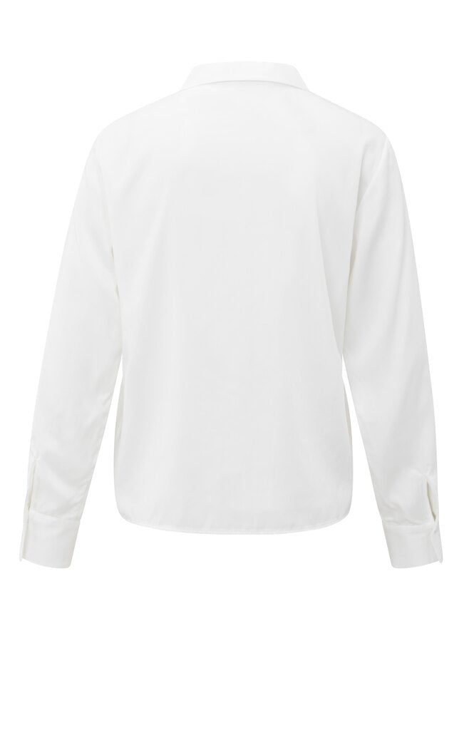 YAYA - Blouse Bow Collar Pure White - Luxedy