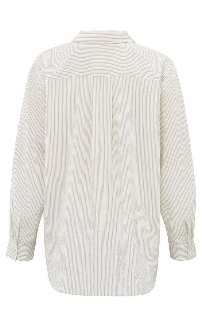 YAYA - Blouse Flowy Pinstripe Shirt Phantom Dessin - Luxedy