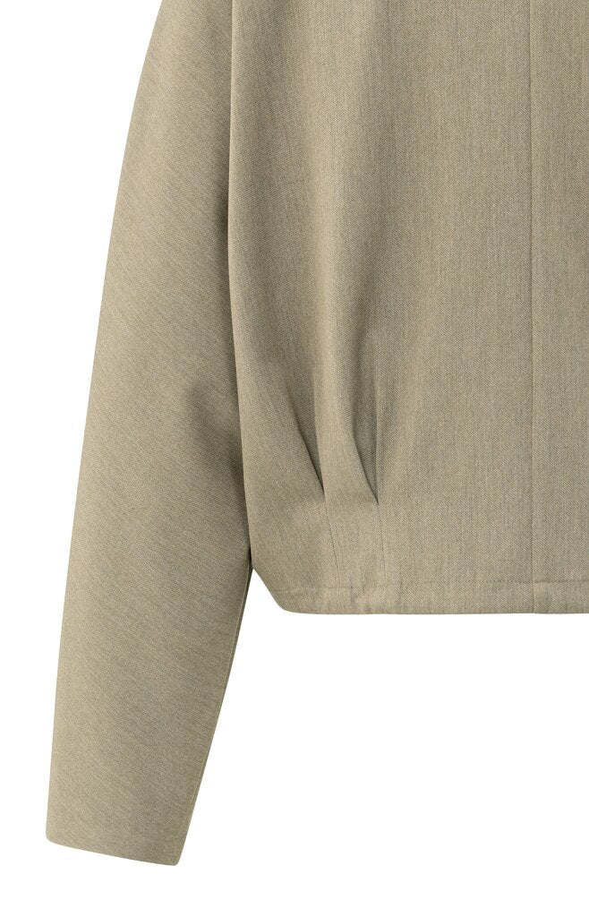 YAYA - Blouse Jacket Pleats Capers Melange - Luxedy
