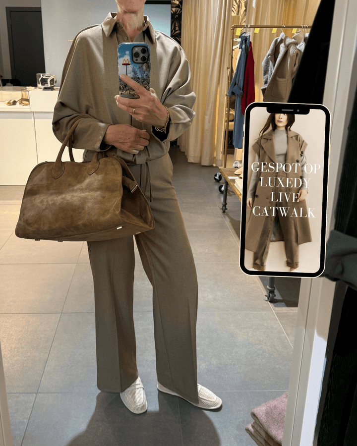YAYA - Blouse Jacket Pleats Capers Melange - Luxedy