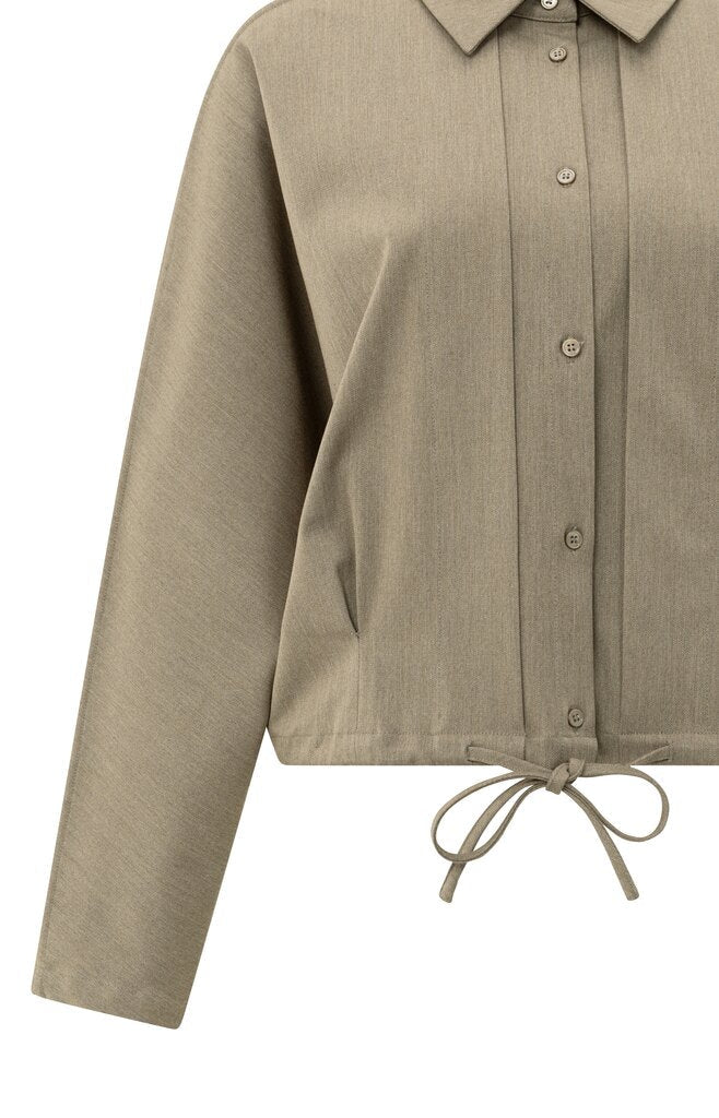 YAYA - Blouse Jacket Pleats Capers Melange - Luxedy