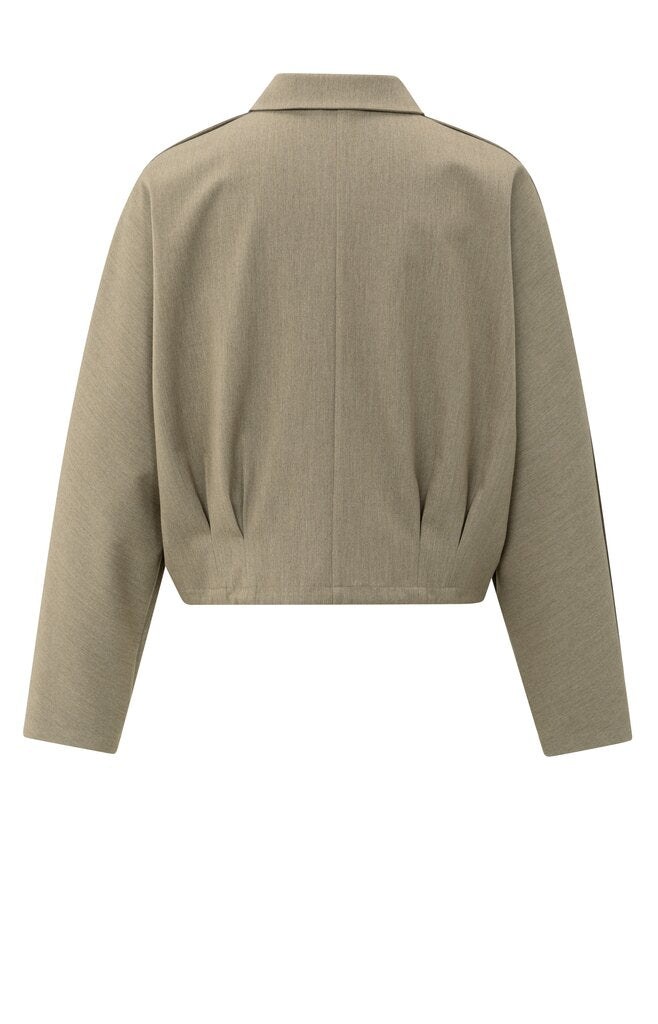 YAYA - Blouse Jacket Pleats Capers Melange - Luxedy