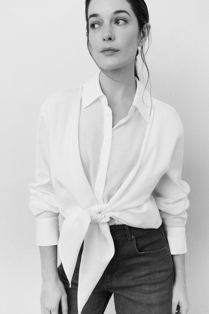 YAYA - Blouse Layered & Knot Offwhite - Luxedy