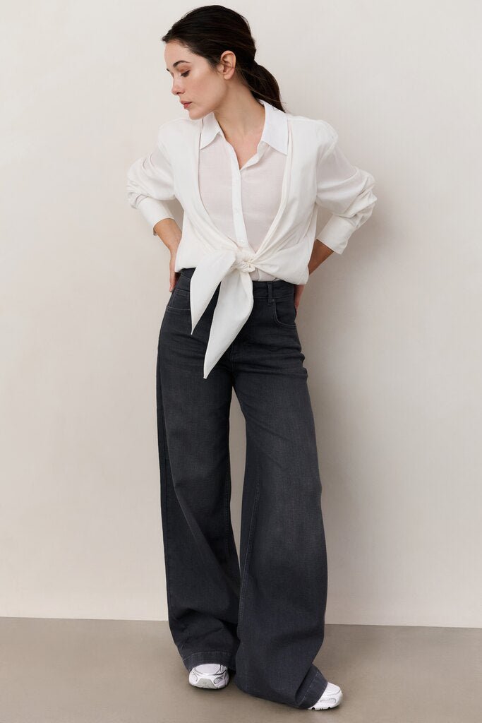 YAYA - Blouse Layered & Knot Offwhite - Luxedy