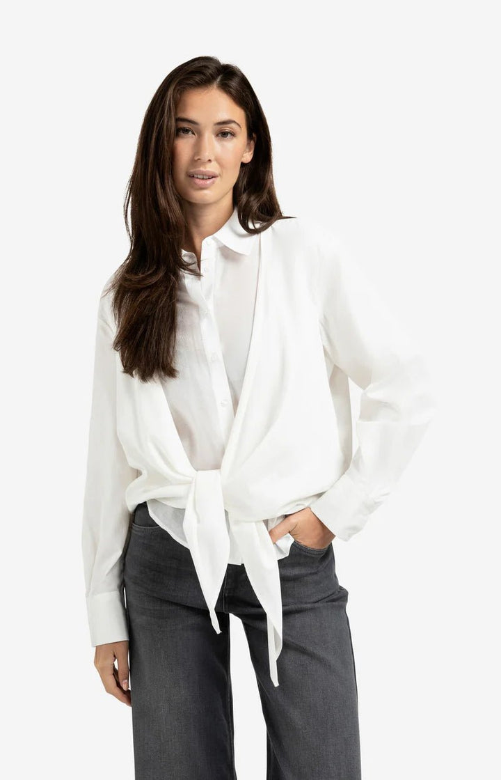 YAYA - Blouse Layered & Knot Offwhite - Luxedy