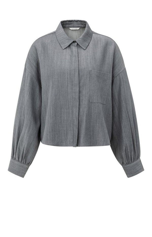 YAYA - Blouse Pocket Washed Grey - Luxedy
