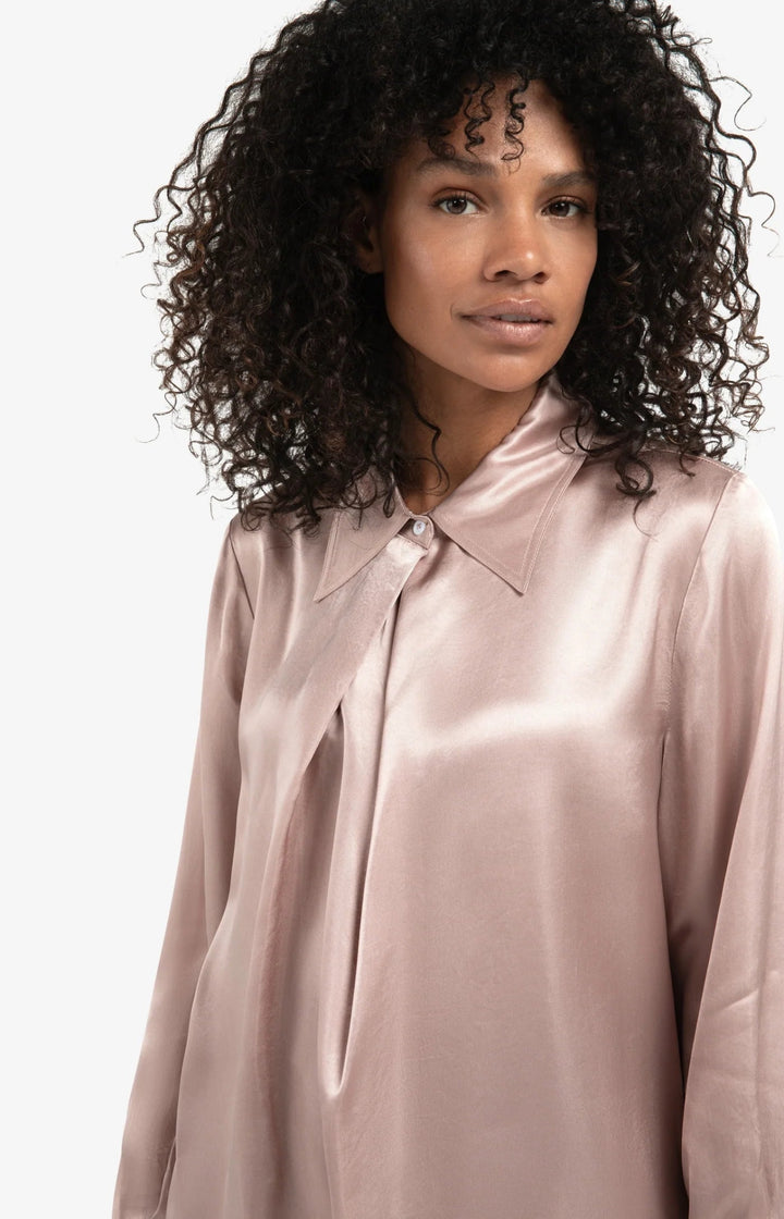 YAYA - Blouse Satin Shadow Gray Pink - Luxedy