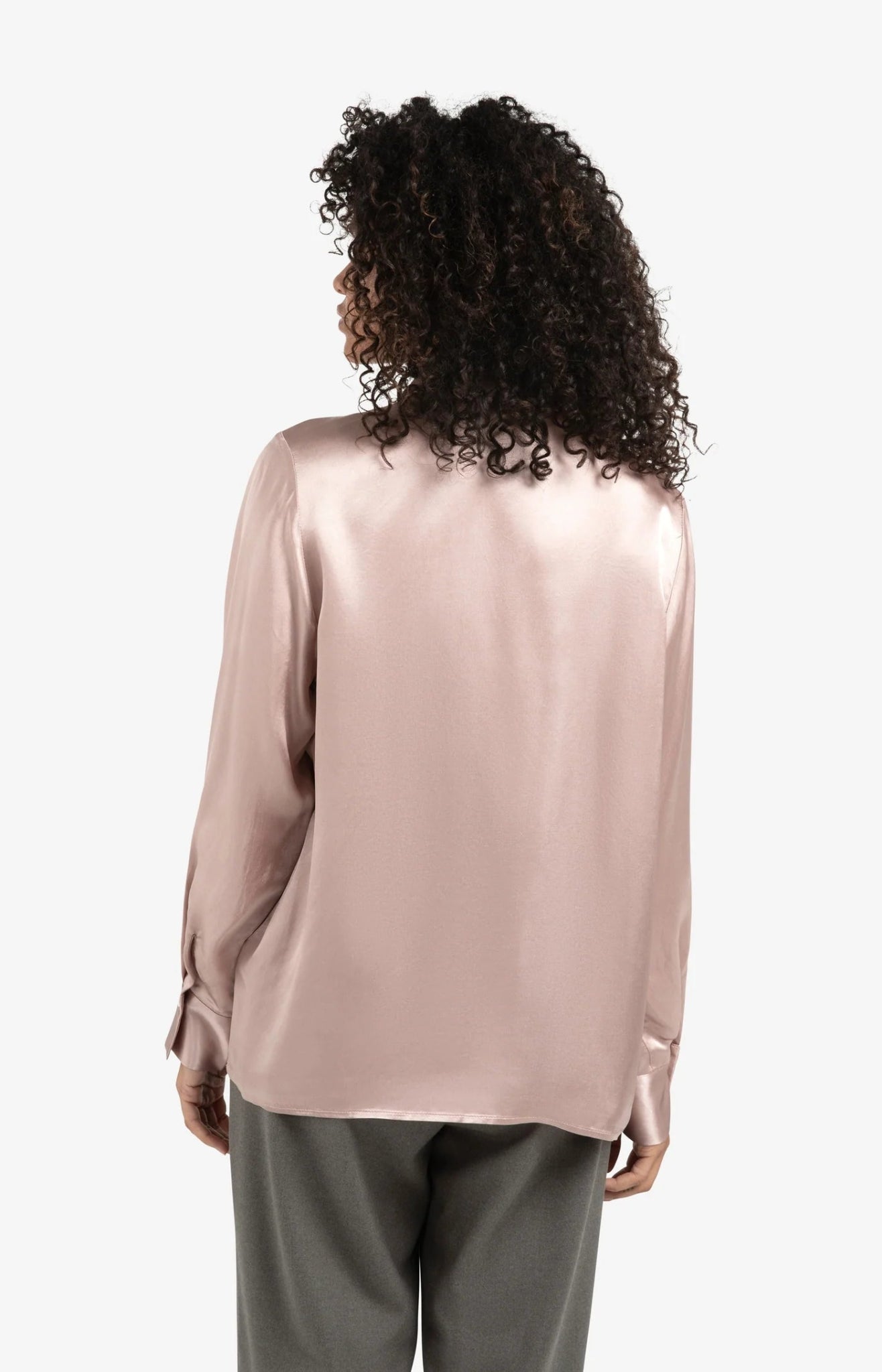 YAYA - Blouse Satin Shadow Gray Pink - Luxedy