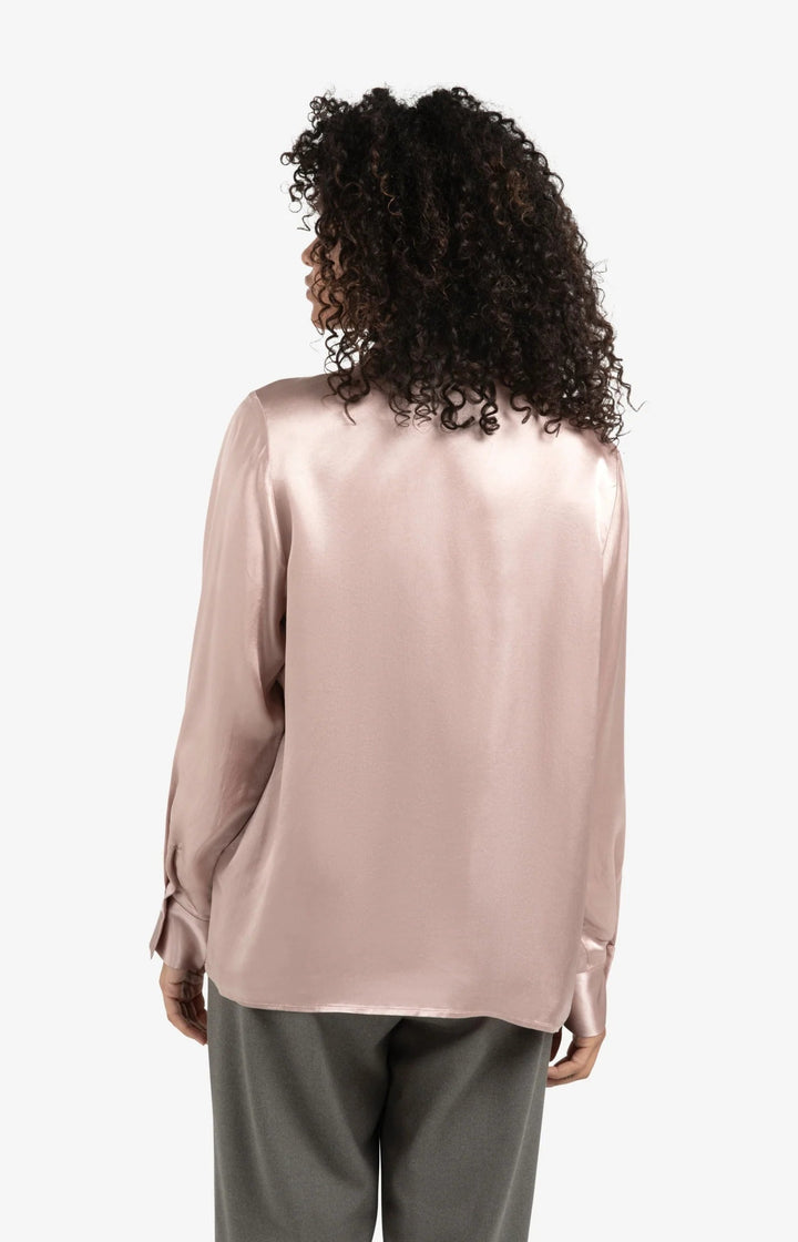 YAYA - Blouse Satin Shadow Gray Pink - Luxedy
