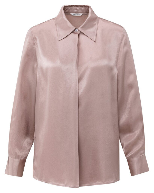 YAYA - Blouse Satin Shadow Gray Pink - Luxedy