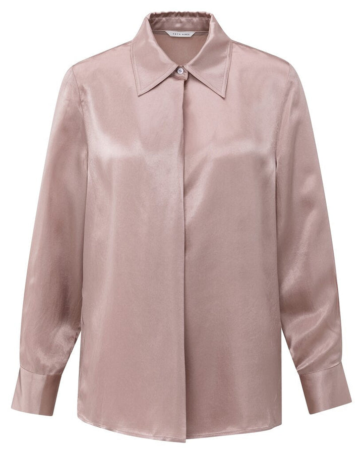 YAYA - Blouse Satin Shadow Gray Pink - Luxedy