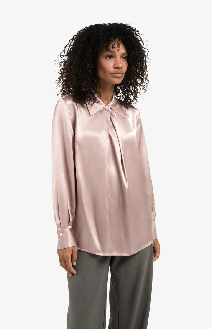 YAYA - Blouse Satin Shadow Gray Pink - Luxedy