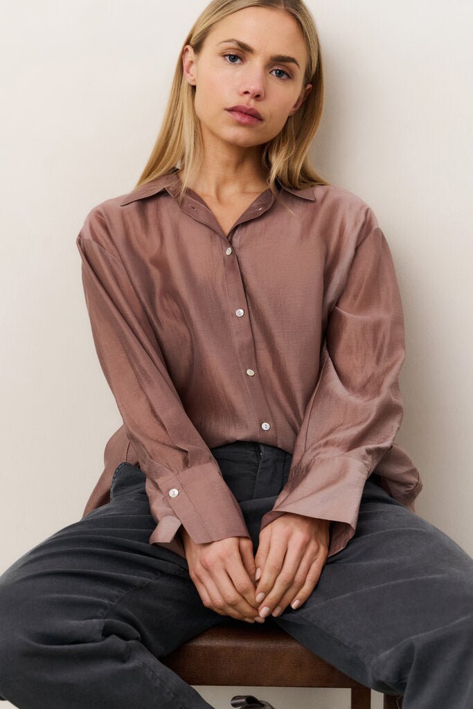 YAYA - Blouse Sheer Blush Pink - Luxedy