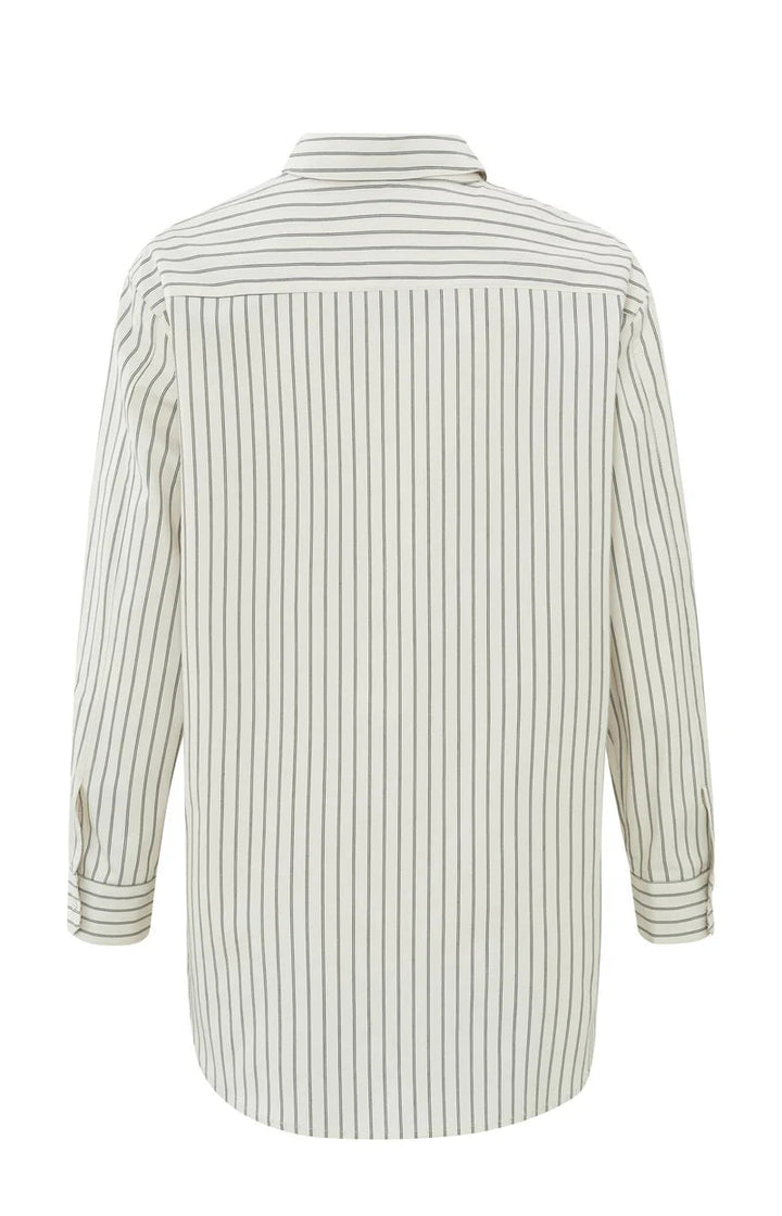 YAYA - Blouse Striped Relaxed Blouse Chalk White Dessin - Luxedy