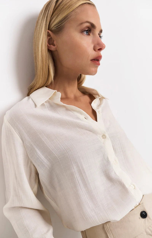 YAYA - Blouse Textured Soft Offwhite - Luxedy