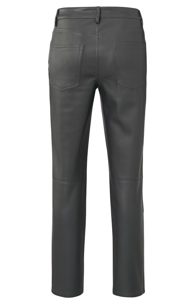 YAYA - Broek Faux Leather Pinstripe Grey - Luxedy