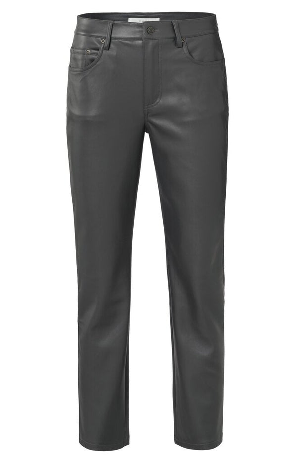 YAYA - Broek Faux Leather Pinstripe Grey - Luxedy