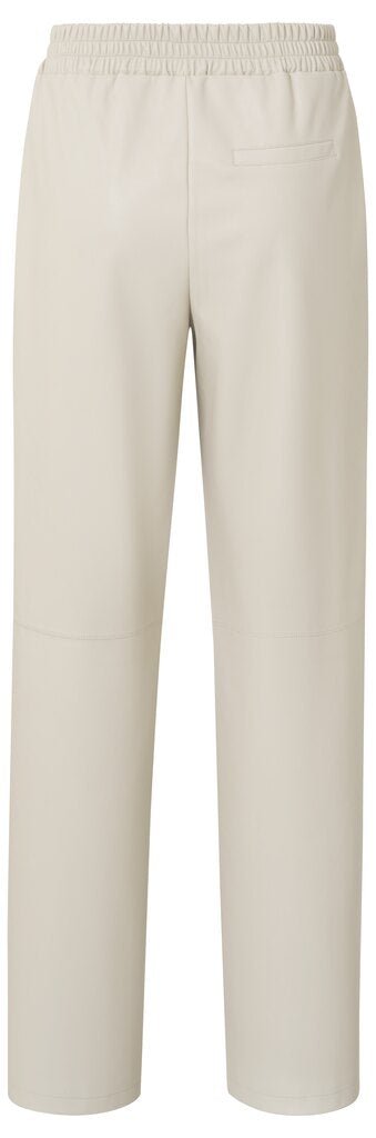 YAYA - Broek Faux Leather Silver Lining Beige - Luxedy