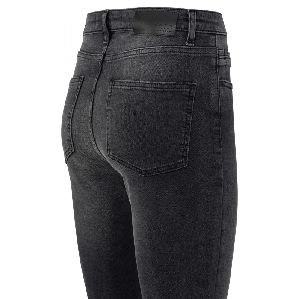 YAYA - Broek High Waist Skinny Jeans Grey - Luxedy