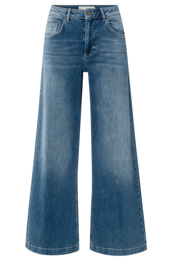 YAYA - Broek High Waist Wide Blue Denim (lengte 30) - Luxedy