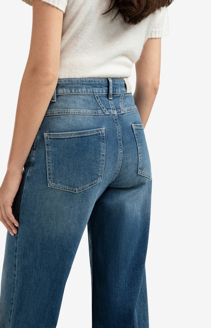 YAYA - Broek High Waist Wide Blue Denim (lengte 32) - Luxedy