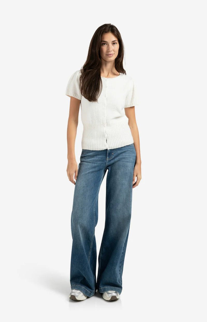 YAYA - Broek High Waist Wide Blue Denim (lengte 32) - Luxedy