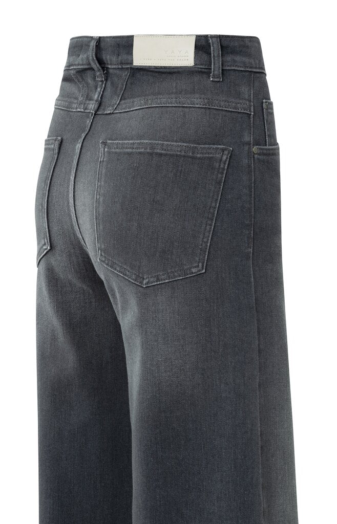 YAYA - Broek High Waist Wide Grey Denim (lengte 30) - Luxedy