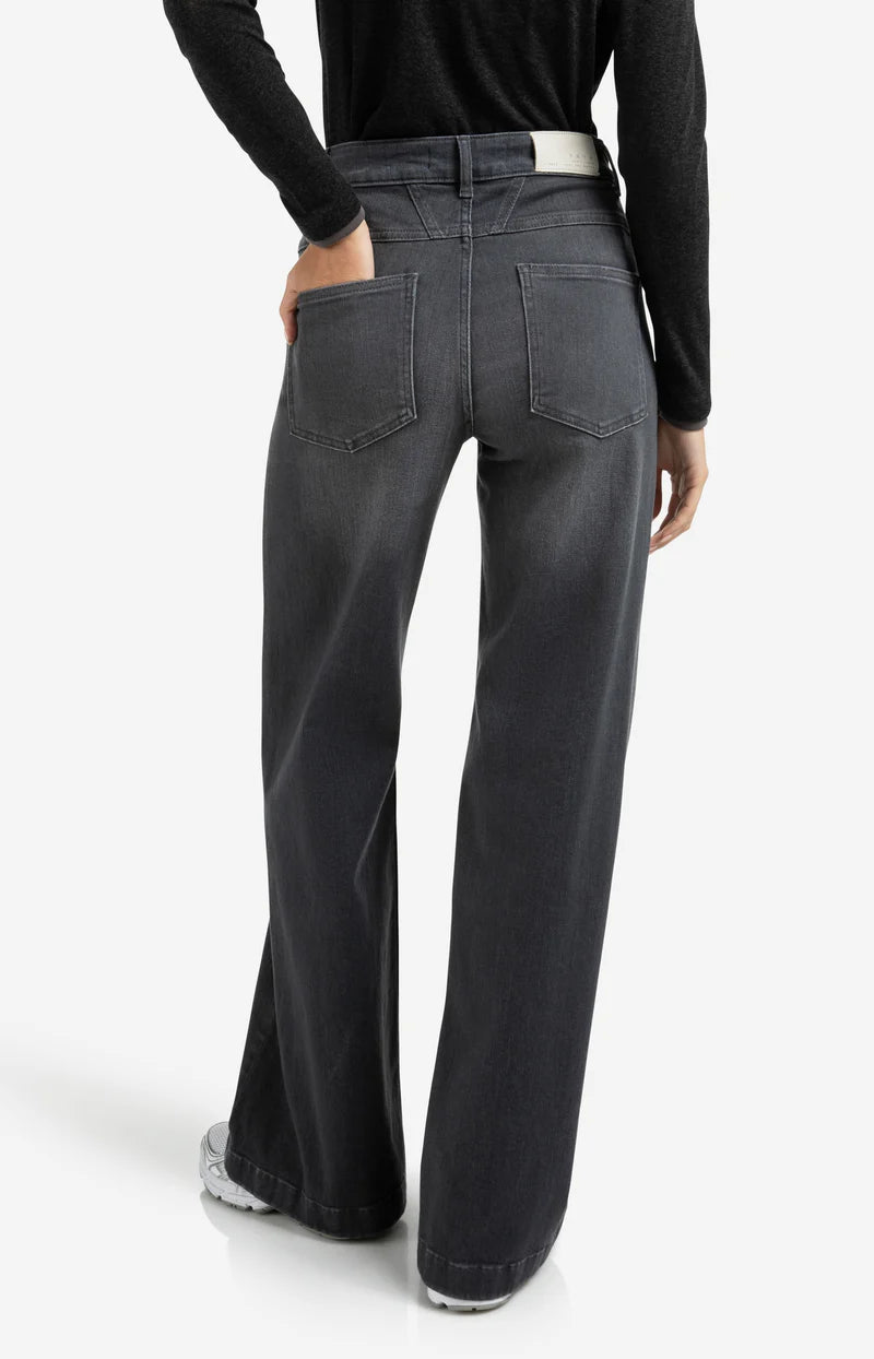 YAYA - Broek High Waist Wide Grey Denim (lengte 32) - Luxedy