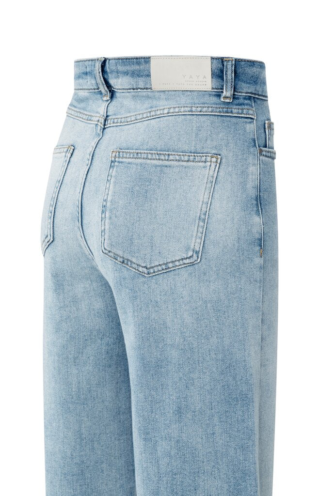 YAYA - Broek Loose Fit High Waist Light Blue Denim - Luxedy