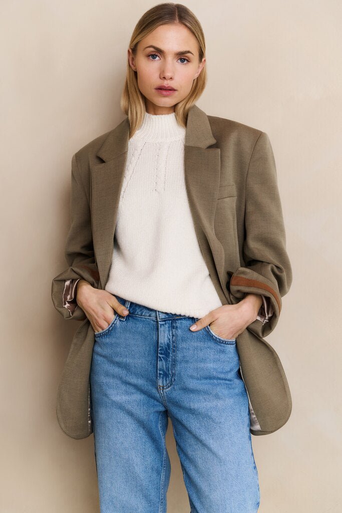 YAYA - Broek Mid Waist Boyfriend Blue Denim - Luxedy