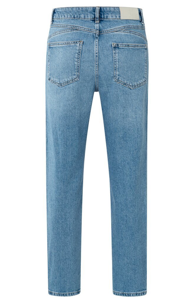 YAYA - Broek Mid Waist Boyfriend Blue Denim - Luxedy