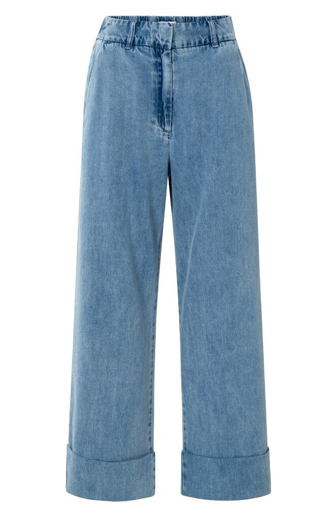 YAYA - Broek Roll - up Blue Denim (lengte 32) - Luxedy