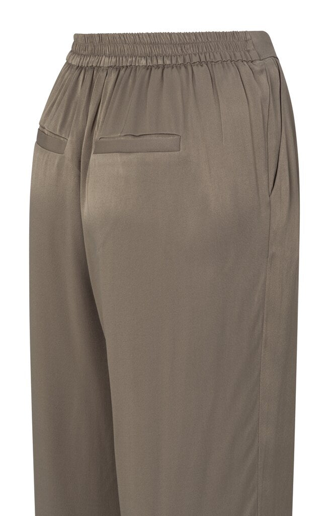 YAYA - Broek Satin Wide Leg Clay Pebble Grey - Luxedy