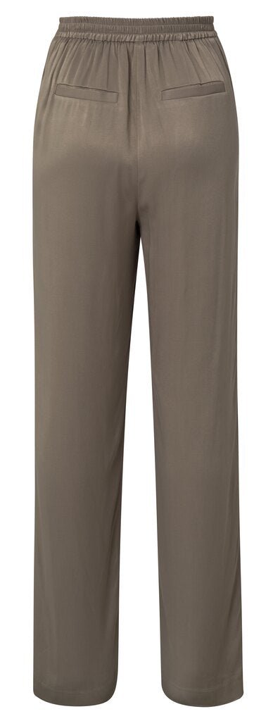 YAYA - Broek Satin Wide Leg Clay Pebble Grey - Luxedy