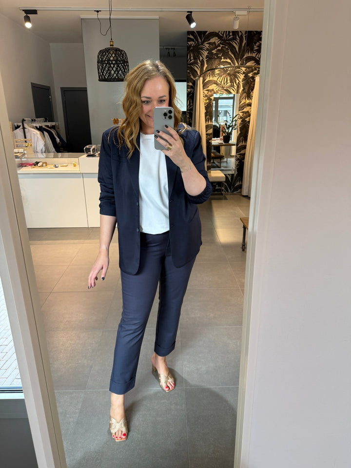 YAYA - Broek Straight Inkwell Blue - Luxedy
