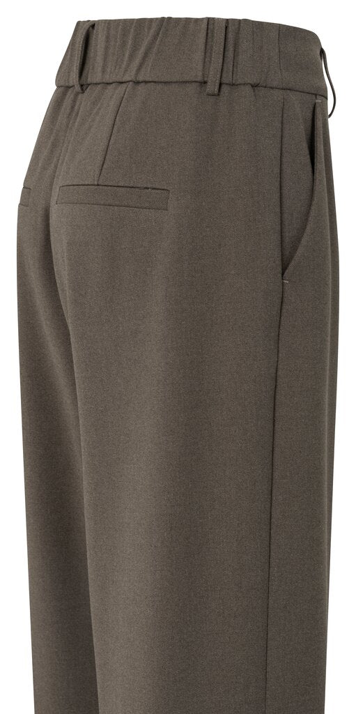 YAYA - Broek Structured Rollup Dark Taupe Grey Melange - Luxedy