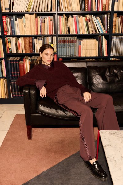 YAYA - Broek Wide Leg Fudge Purple - Luxedy