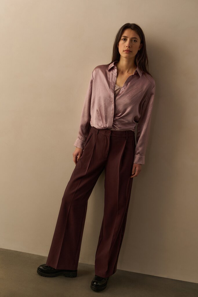 YAYA - Broek Wide Leg Fudge Purple - Luxedy